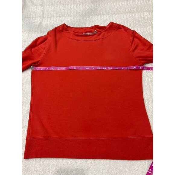 Athleta Studio Boatneck Sweatshirt Small Orange Super Soft Long Sleeve - Picture 6 of 7